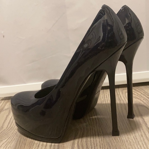 Navy YSL Tribute Pumps - Picture 2 of 4